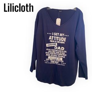 LILICLOTH Navy Sweater with a Father/ Daughter Message M NWT
